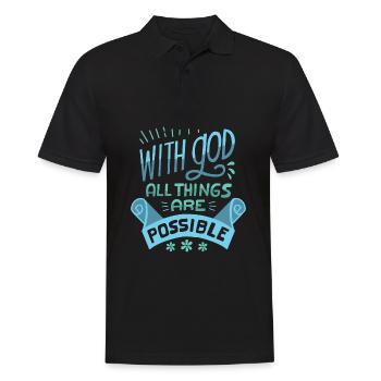 With God All Things Are Possible Religious - Men's Polo Shirt - black - Front - Kai (181cm)