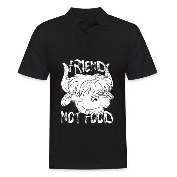 Ami végétalien pas de nourriture - Polo Homme - noir - Devant - Kai (181cm)