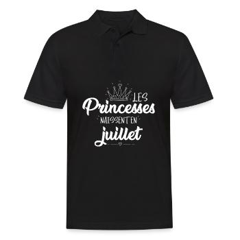 les princesses naissent en juillet anniversaire - Polo Homme - noir - Devant - Kai (181cm)
