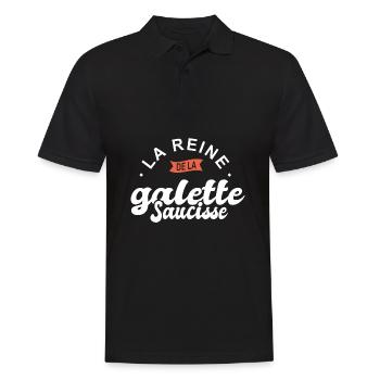 reine la galette saucisse breton bretagne cuisine - Polo Homme - noir - Devant - Kai (181cm)