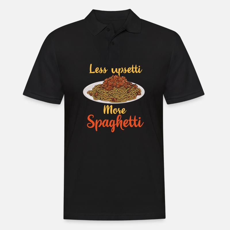 Plus de spaghettis amateurs de pâtes - Polo Homme - noir