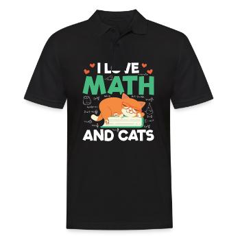 I Love Math And Cats Mathematics Cat Lover Formula - Männer Poloshirt - Schwarz - Vorne - Kai (181cm)