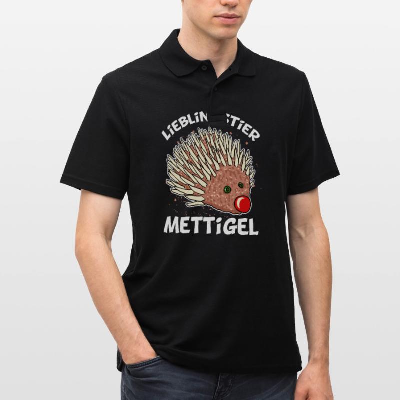 Lieblingstier Mettigel Hackfleisch Hack Igel Männer Poloshirt