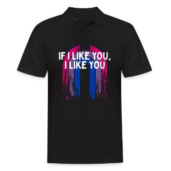 If I Like You I Like You Bisexual LGBTQ Bi Pride - Männer Poloshirt - Schwarz - Vorne - Kai (181cm)
