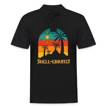 Shellebrate Beach Réunion Océan Anniversaire Été - Polo Homme - noir - Devant - Kai (181cm)