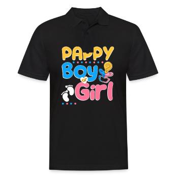 Pink or Blue Pappy t’aime le meilleur papa de tous les temps - Polo Homme - noir - Devant - Kai (181cm)