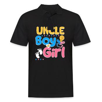 Pink or Blue Uncle Loves You Best Uncle Ever - Männer Poloshirt - Schwarz - Vorne - Kai (181cm)