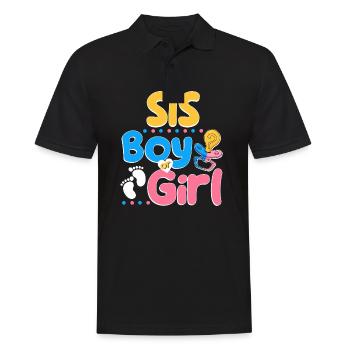 Pink or Blue Sis Loves You Best Sister Ever Big - Männer Poloshirt - Schwarz - Vorne - Kai (181cm)