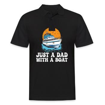 Just a Dad with a Boat Pontoon King Lake Life - Männer Poloshirt - Schwarz - Vorne - Kai (181cm)