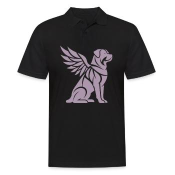 Dog Rottweiler Angel Wings Silhouette - Men's Polo Shirt - black - Front - Kai (181cm)