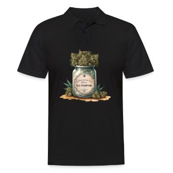 Oma's bestgehütetes Geheimnis: Allround Medizin - Männer Poloshirt - Schwarz - Vorne - Kai (181cm)