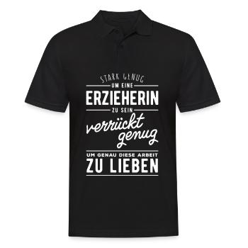 Stark genug um Erzieherin zu sein - Männer Poloshirt - Schwarz - Vorne - Kai (181cm)