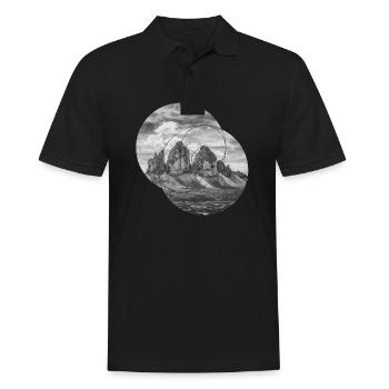 Drei Zinnen Dolomiten Geometrische Form Polygon - Männer Poloshirt - Schwarz - Vorne - Kai (181cm)