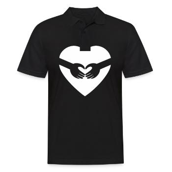 Herz Hände Liebe - Männer Poloshirt - Schwarz - Vorne - Kai (181cm)