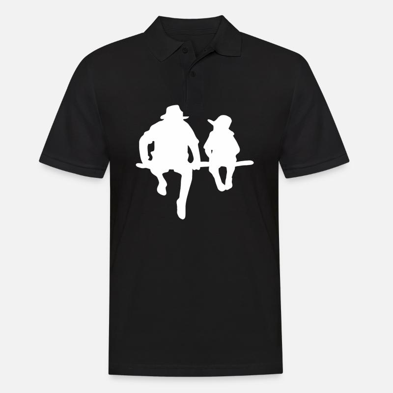 Vater Sohn - Männer Poloshirt - Schwarz