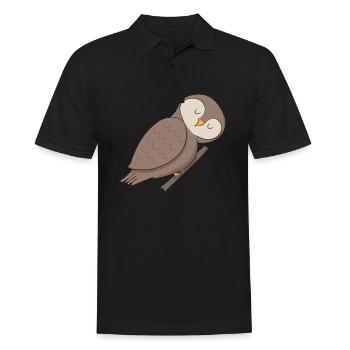 Owl Eagle owl - Men's Polo Shirt - black - Front - Kai (181cm)