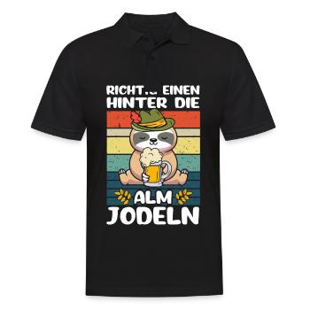 Einen Hinter Die Alm Jodeln - Männer Poloshirt - Schwarz - Vorne - Kai (181cm)