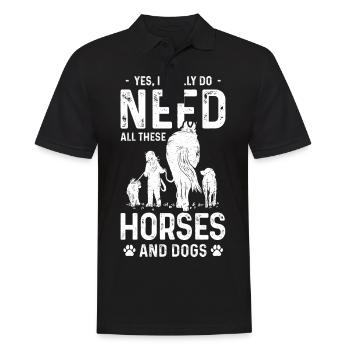 Oui, j’ai vraiment besoin de tous ces chevaux et chiens - Polo Homme - noir - Devant - Kai (181cm)