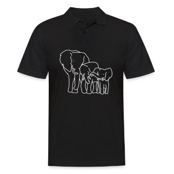 Eléphant cohésion famille - Polo Homme - noir - Devant - Kai (181cm)