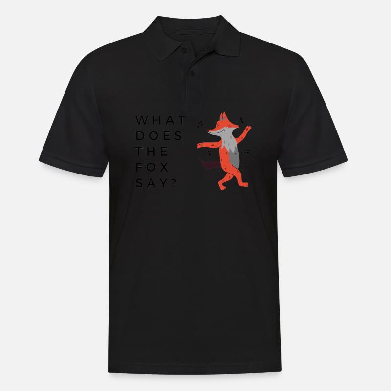 What does the fox say? - Männer Poloshirt - Schwarz