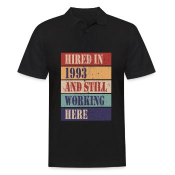 Hired in 1993 and still working here - Men's Polo Shirt - black - Front - Kai (181cm)