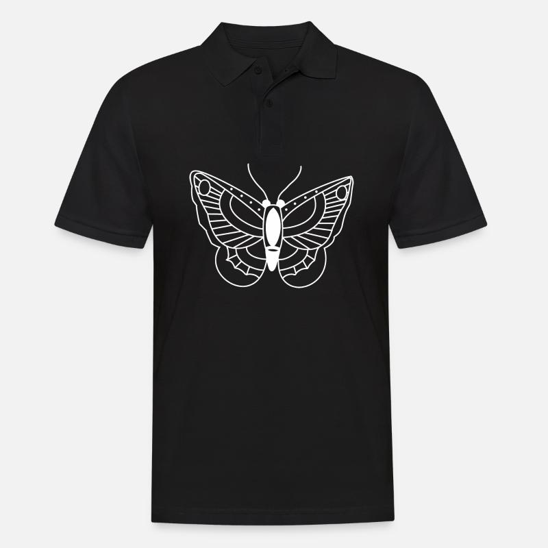 Papillon papillon insecte - Polo Homme - noir
