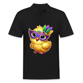 Mardi Gras Küken süßes Huhn Cartoon Design - Männer Poloshirt - Schwarz - Vorne - Kai (181cm)