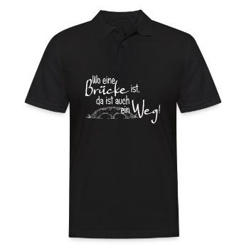 Wo eine Brücke ist da ist auch ein Weg 2 - Männer Poloshirt - Schwarz - Vorne - Kai (181cm)
