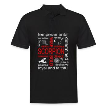 Skorpion Sternzeichen - Männer Poloshirt - Schwarz - Vorne - Kai (181cm)