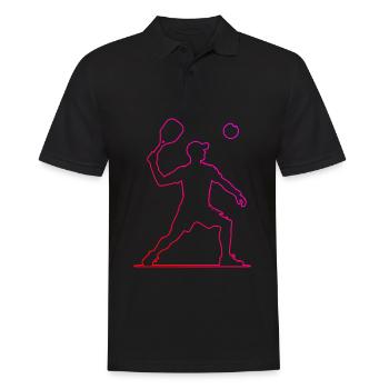 Women's Pickleball Play Racquetball Pickleball - Men's Polo Shirt - black - Front - Kai (181cm)