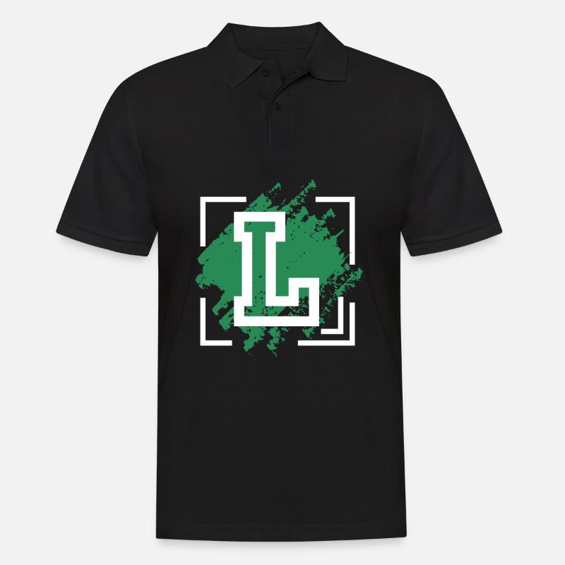 Buchstabe [L] Graffiti - Männer Poloshirt - Schwarz