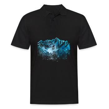 montagnes aquarelles - Polo Homme - noir - Devant - Kai (181cm)