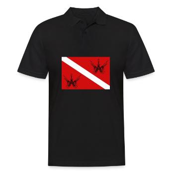 Diving flag with lionfish - Men's Polo Shirt - black - Front - Kai (181cm)