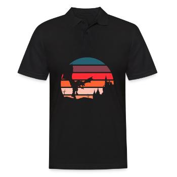 Retro Dragon - Fantasy 80s 90s Vintage Design - Men's Polo Shirt - black - Front - Kai (181cm)
