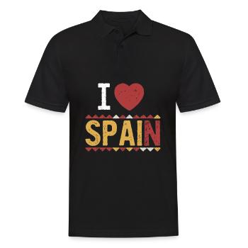 I Love Spain - Men's Polo Shirt - black - Front - Kai (181cm)