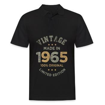 Hergestellt im Jahr 1965 Jahrgang 57 Jahre Jubiläum Geschenk - Männer Poloshirt - Schwarz - Vorne - Kai (181cm)