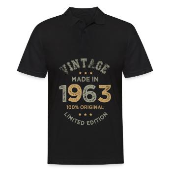 Made in 1963 Cadeau Vintage anniversaire 60 ans - Polo Homme - noir - Devant - Kai (181cm)