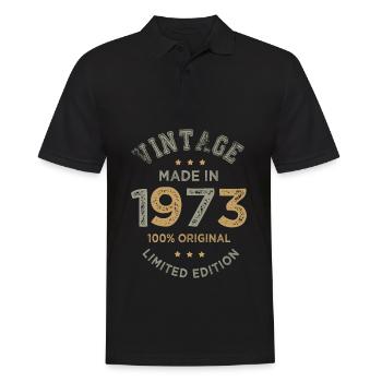 Made in 1973 Cadeau Vintage anniversaire 50 ans - Polo Homme - noir - Devant - Kai (181cm)