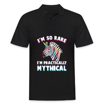 Disability Handicap Colorful Zebra Unicorn - Men's Polo Shirt - black - Front - Kai (181cm)