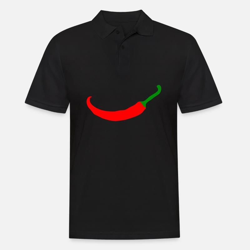 Pepperoni Chilli Paprika - Männer Poloshirt - Schwarz
