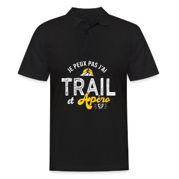 je peux pas j ai trail et apéro run ultra trail - Polo Homme - noir - Devant - Kai (181cm)