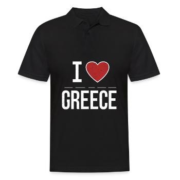 i love greece - Men's Polo Shirt - black - Front - Kai (181cm)