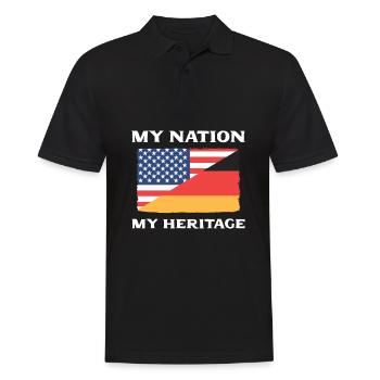 American German - Men's Polo Shirt - black - Front - Kai (181cm)