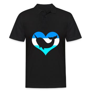 Narwal - Männer Poloshirt - Schwarz - Vorne - Kai (181cm)