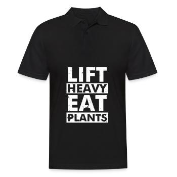 Lift Heavy Veganer Sport Bodybilder vegetarisch - Männer Poloshirt - Schwarz - Vorne - Kai (181cm)