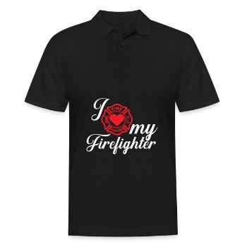 Berufsfeuerwehr Feuerwehr Feuerwehrmann Freund Ehe - Männer Poloshirt - Schwarz - Vorne - Kai (181cm)