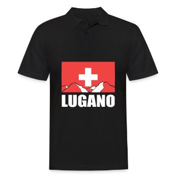 Schweiz Lugano - Männer Poloshirt - Schwarz - Vorne - Kai (181cm)