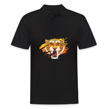 Tigre à dents de sabre - Polo Homme - noir - Devant - Kai (181cm)