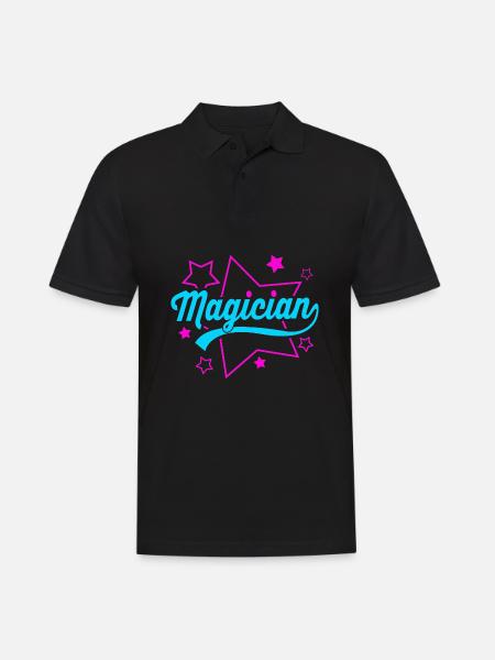 Zauberer - Männer Poloshirt - Schwarz