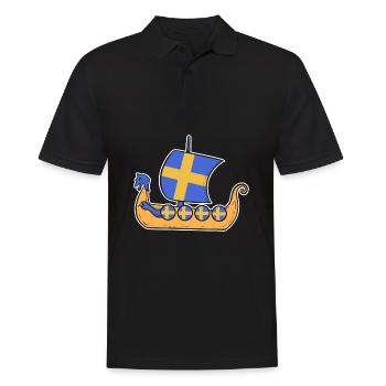 Schweden Schwedisch Wikinger Wiking - Männer Poloshirt - Schwarz - Vorne - Kai (181cm)